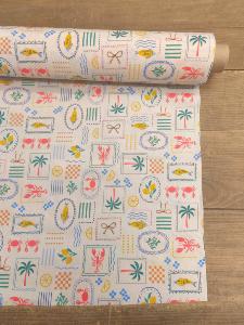 TISSU COTON ENDUIT ANTI TACHE  - Fruit de mer - au mètre