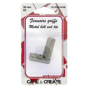 EMBOUT DE SANGLE POUR SAC - 30mm - 2 pièces - Coloris Noir