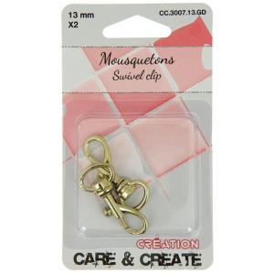 Mousqueton 13 mm or - lot de 2 