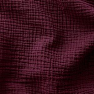 TISSU DOUBLE GAZE GAUFRÉE - BORDEAUX - 100% coton  - au mètre 