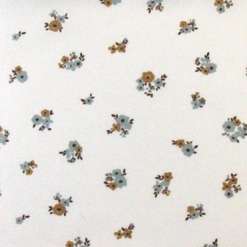 TISSU Liberty ® Fleurs HOPE BLANC et BLEU - 100% Coton - Au mètre