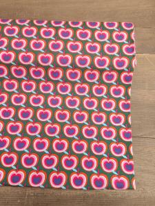 Tissu Demi Natté imprimé Pomme- Laize 150cm - Au mètre ou 1/2 mètre