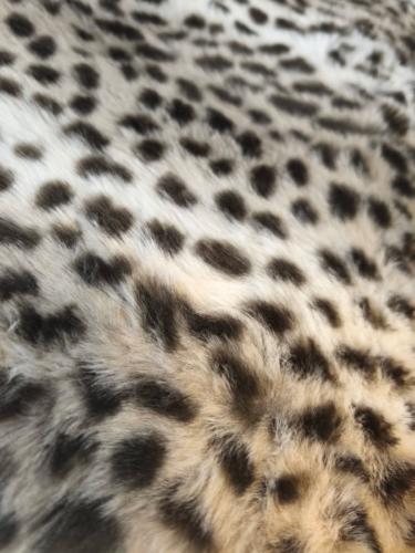 Tissus fausse fourrure imprimé Guépard - Laize 150cm - 365Grs/m²- Le métre