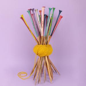 AIGUILLES A TRICOTER EN BOIS DE MANGUIER BOHIN- 40CM - TAILLE AU CHOIX