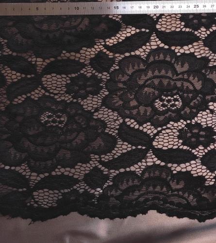 TISSU DENTELLE au mètre - Noir - Laize 150cm