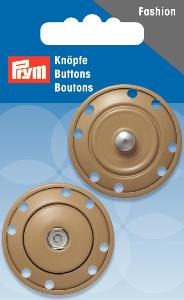 Boutons pressions métal inoxydable à coudre Prym - 35mm - Beige 