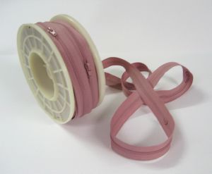 Fermeture au mètrage Nylon 3,8mm Vieux Rose- Le mètre + 2 curseurs