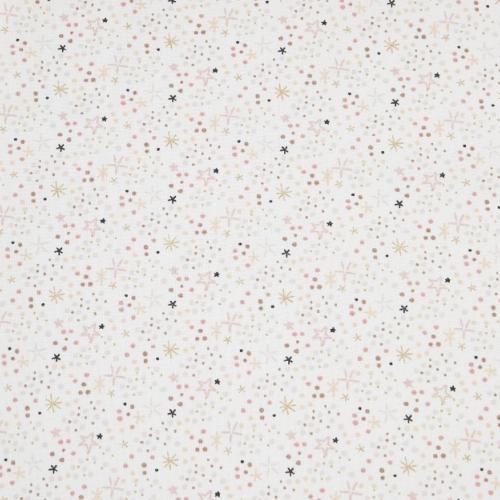 Tissu imprimé étoile et pois - 100% Coton - vendu au mètre ou au 1/2 mètre