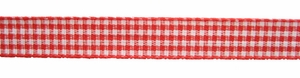 Ruban imprimé Petit Vichy - Coloris Rouge -  Le mètre