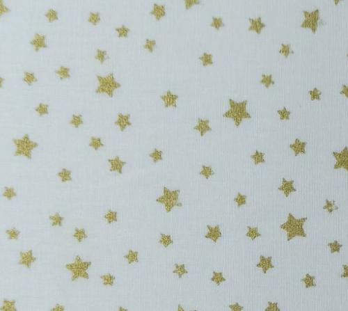 Tissu imprimé étoile Or - 100% Coton - vendu au mètre ou au 1/2 mètre