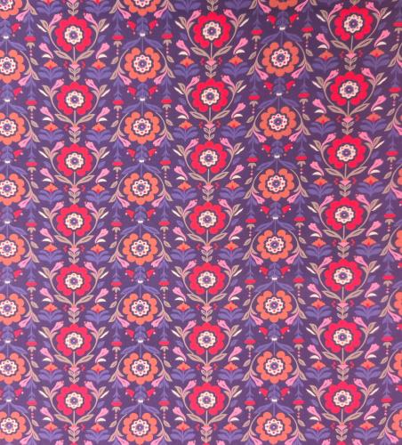 TISSU 100%  COTON  imprimé fleurs stylisées au mètre