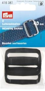 Boucles coulissantes plastique Noir 40mm - Lot de 2. Prym