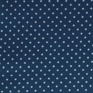 TISSU 100% COTON PETITS POIS BLEU FONCE - Au mètre