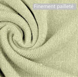 TISSU MAILLE TRICOT PAILLETÉ - Vert Tendre