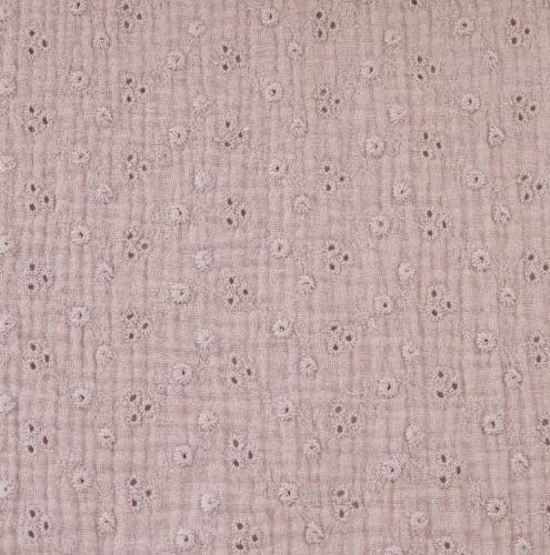 Tissu Broderie Anglaise 100% Coton coloris Pétale - vendu au mètre ou au 1/2 mètre