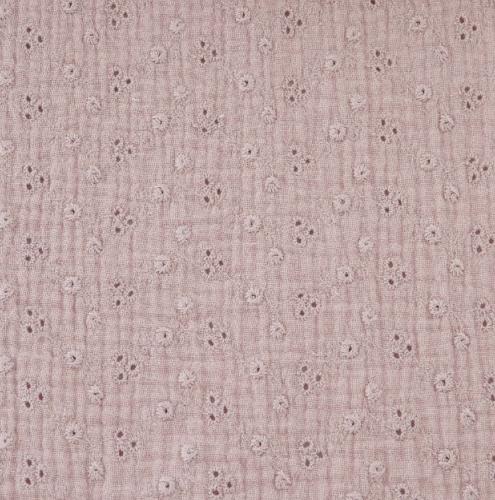 Tissu Broderie Anglaise 100% Coton coloris Pétale - vendu au mètre ou au 1/2 mètre