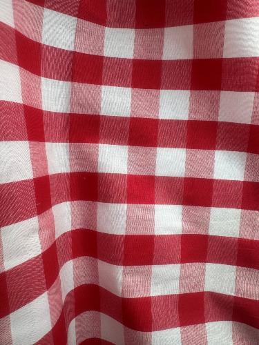 TISSU 100%  COTON  IMPRIME  Carreaux rouge Ginguette au mètre