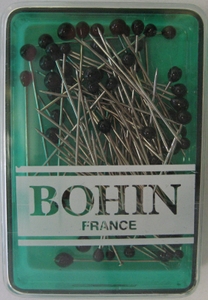 Epingles extra fines tête de verre noire- Bohin France