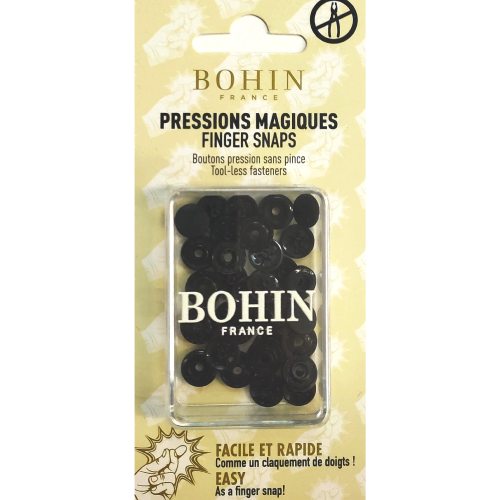 BOUTONS PRESSIONS MAGIQUES SANS PINCE - Noir 9mm