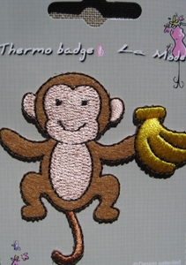 MOTIF THERMOCOLLANT  Singe avec banane