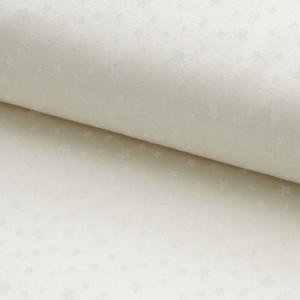 TISSU 100% COTON  IMPRIME - Etoiles Fond Blanc Cassé- Au mètre