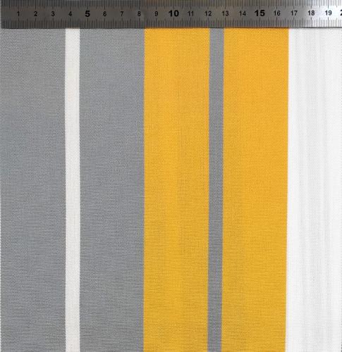 Tissu d'extérieur 100% Dralon -  LAIZE de 3,20 m - Jaune / Gris