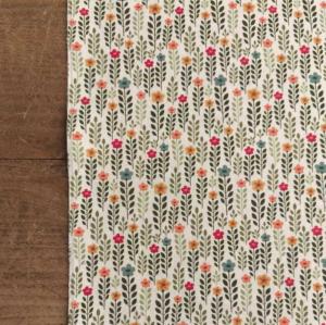 Tissu Popeline imprimé fleurs - Laize 150cm - Au mètre ou 1/2 mètre