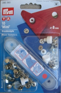 Mini Boutons Pression 8mm inoxydable Coloris Argent lot de 10 - Prym