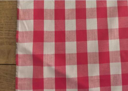 TISSU 100%  COTON  IMPRIME  Carreaux rouge Ginguette au mètre