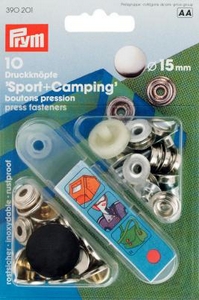 Bouton Pression "Sport et Camping" 15mm Argent lot de 10 - Prym