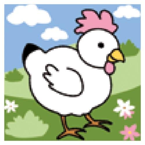 CANEVAS POUR ENFANT MOTIF POULE- KIT AVEC FILS - 20 x 20