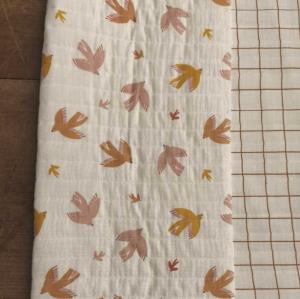 TISSU 100% COTON double gaze matelassé Bi-face