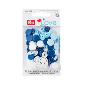 Boutons pressions plastiques Prym Love Ø 12.4 mm coloris Bleu Assortis