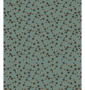 Toile cirée imprimée Fleurs verte  - laize 140cm - Le mètre 