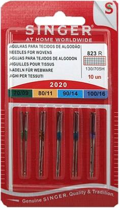 AIGUILLES SINGER 2020-823R POUR MACHINE A COUDRE - ASSORTIMENT N°70 à N°100 - TOUS TISSUS