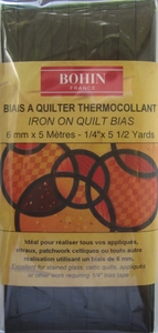 Biais à quilter thermocollant 6mm pièce de 5m Coloris Noir