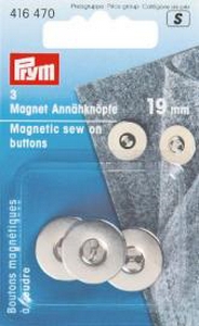 Bouton magnétique à coudre 19mm argent lot de 3