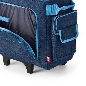 SAC DE TRANSPORT A ROULETTES POUR MACHINE A COUDRE COLORIS JEANS