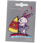 MOTIF THERMOCOLLANT   "Lapin sur planche à voile"