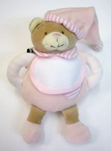 Doudou Hochet à broder - Ourson ROSE - OG00148