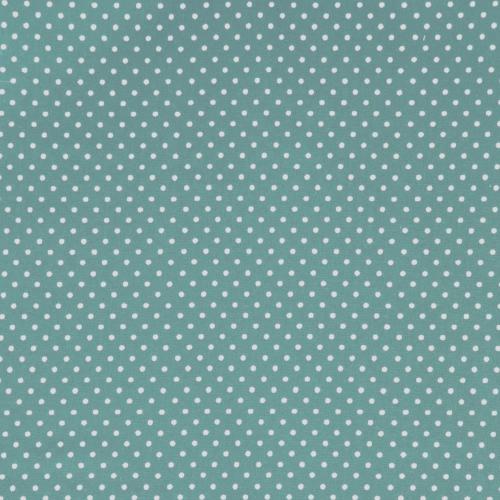 TISSU 100% COTON PETITS POIS VERT DE GRIS - Au mètre