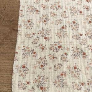 Tissu Double gaze imprimé fleurs - au mètre