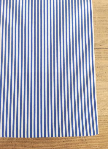 TISSU 100% Coton Imprimé à rayures bleu/blanc - au mètre