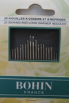 Aiguilles à coudre et repriser Bohin France - Lot de 20 assortiment