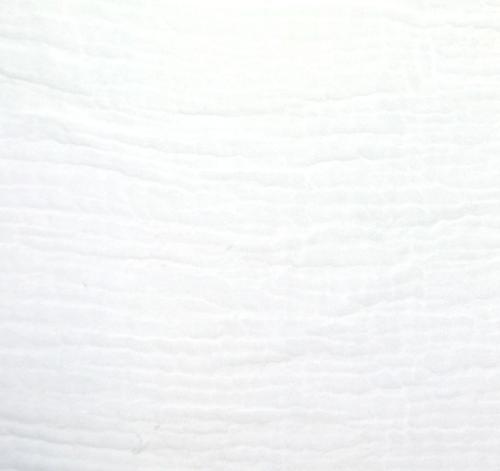 TISSU DOUBLE GAZE GAUFRÉE - BLANC - 100% coton  - au mètre 