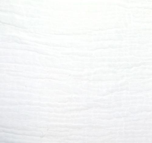 TISSU DOUBLE GAZE GAUFRÉE - BLANC - 100% coton  - au mètre 