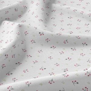 TISSU Petites Fleurs Rouges 100% Coton - Au mètre