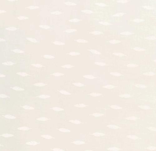 Tissu Faux uni Plumes - Blanc Crème - 100% Coton -  au mètre