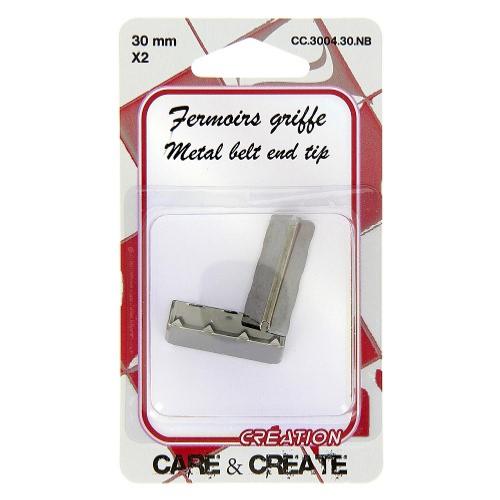 EMBOUT DE SANGLE POUR SAC - 30mm - 2 pièces - Coloris Noir