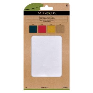 PAPIER CARBONE BLEU, ROUGE, JAUNE, BLANC - MILWARD